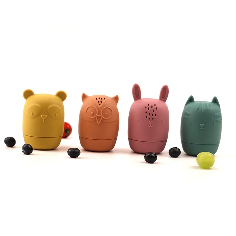 2022 new eco-friendly Bpa free bath squirters owl rabbit animal silicone bath toys for children
