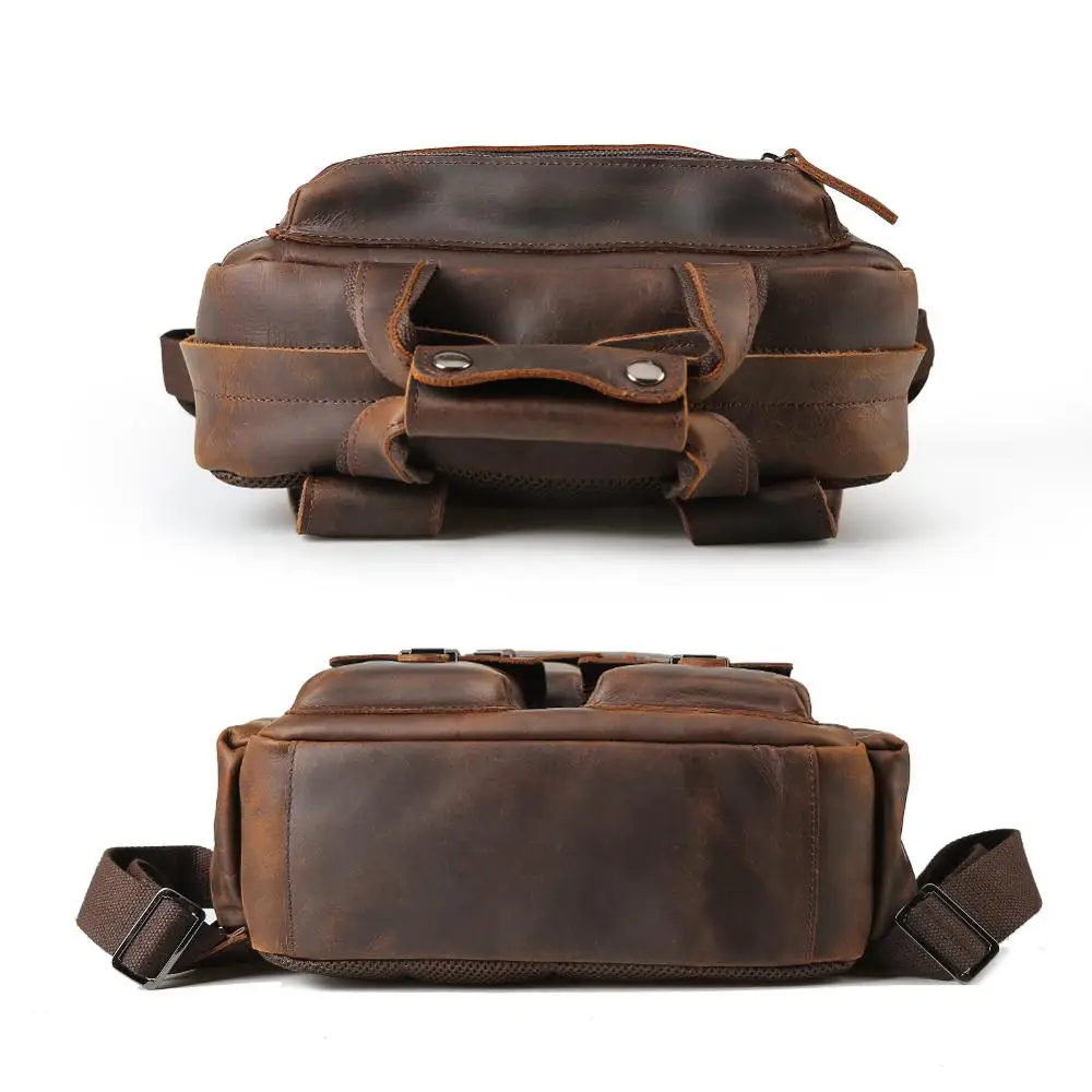 New Arrive Large Capacity Retro Real Genuine Leather Bag 15.6 inch Laptop Backpack Leather Traveling Backpack bag for Men