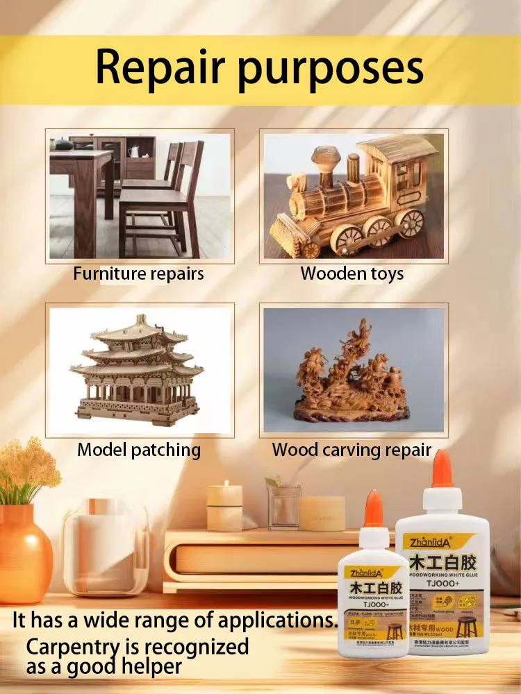 Wood White Glue 60ML 120ml Sticky Powerful Sticky Door Frame Floor Wooden Chair Table Plank Wood Redwood Adhesive