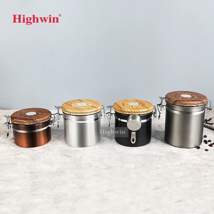 Coffee Container Airtight Vacuum Stainless Steel Coffee Canister