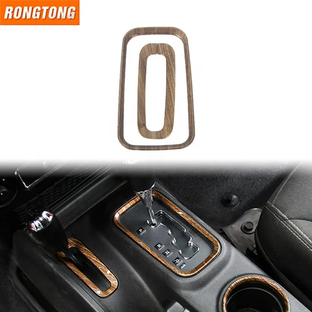Carbon Fiber Interior Accessories ABS Center Console Gear Penal Decorative Cover Sticker For Jeep Wrangler JK 2011-2017