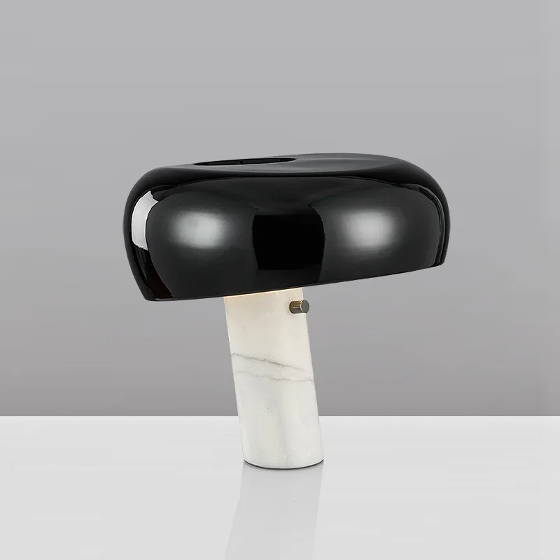 Luxury Snoopy Mushroom LED Desk Lamps Home Decor Table Light Bedside Living Room Hotel Reading Marble Ceramic Table Lamp