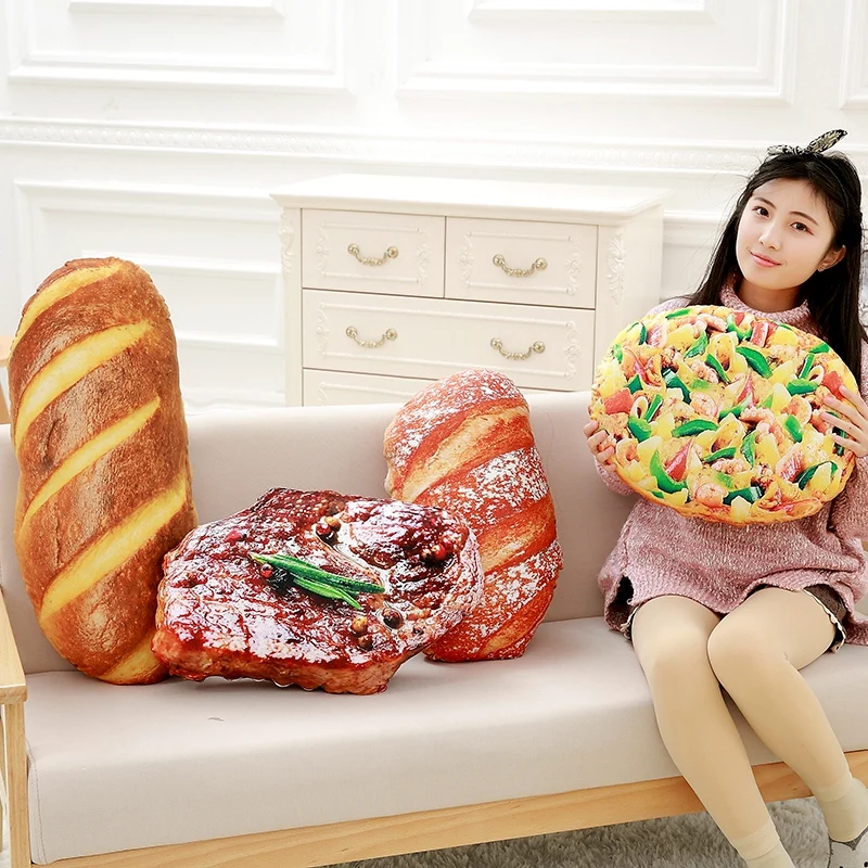 Creative 3D Simulated Super Soft Bread Plush Toys Bread Plush Hug Pillow Cream Butter Long Pillow Cushion