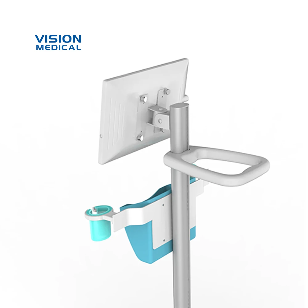 Laptop cart medical trolley vital signs monitor stand computer equipment cart casters hospital furniture ward nursing iv stand