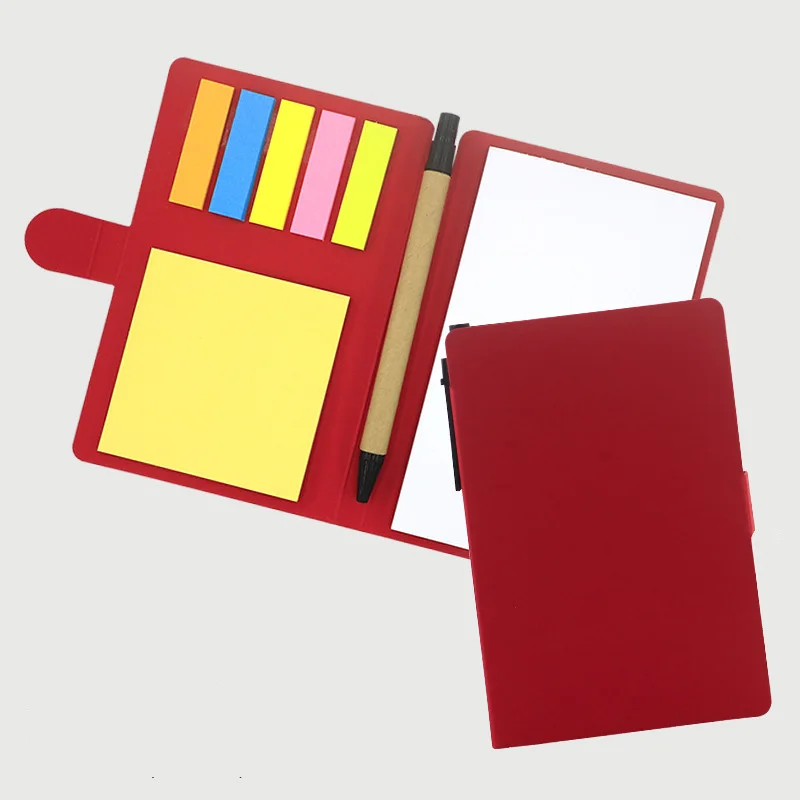 Custom Kraft paper cover Stationery set 5-color memo pad  Notepad with pen