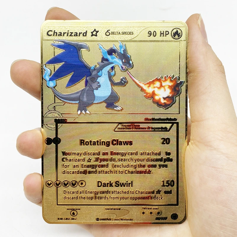  Радуга Charizard Pikachu Vmax 330 GX золотые металлические карты покемона новые для