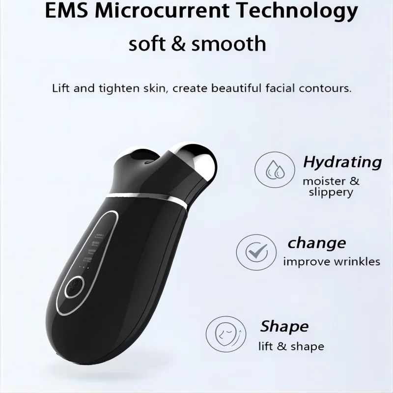 Microcurrent Face Massager Roller Face Lift Roller Massager for Skin Care Vibration Skin Firming Wrinkle Removal Beauty Device