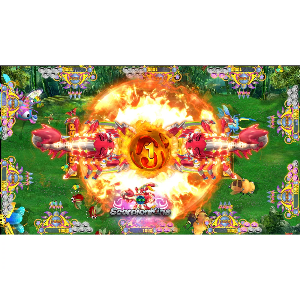 4~10 Player Fish Table Game Machine Cabinet Insect Monster Arcade Shooting Fish Game Install Software