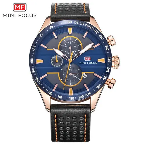 MINIFOCUS мужские часы Топ Бренд роскошные водонепроницаемые кожаный ремешок Relogio Masculino reloj hombre