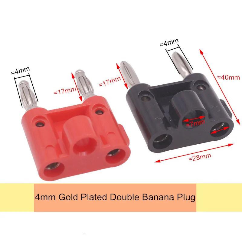Double Row 4mm Banana Plug Connector Speaker Adapter Two-position Lantern Cross Plug Connector