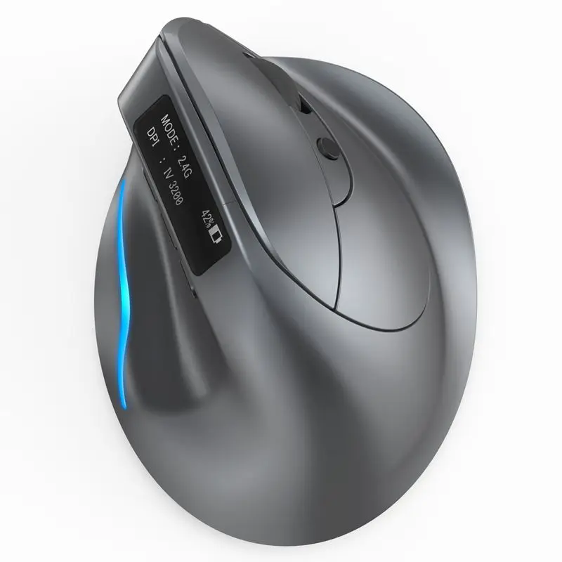 Высококачественная эргономичная беспроводная Вертикальная Бесшумная мышь ZELOTES F-26C Регулируемая DPI RGB лампа 2,4G