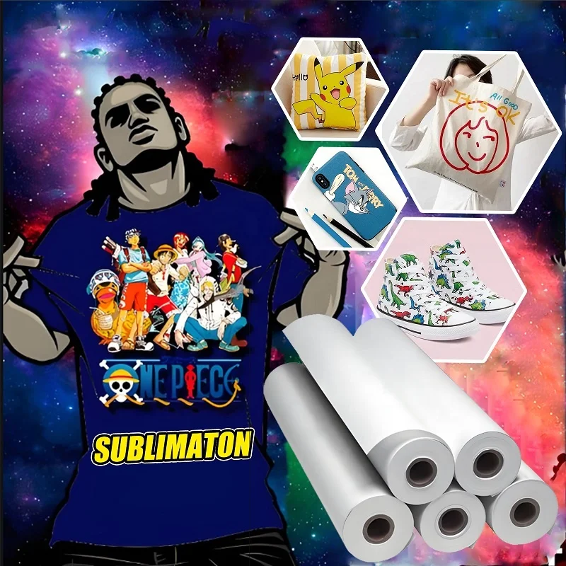 High Quality Sublimation Roll Heat Press Paper Quick Dry Paper Transfer Paper for T Shirt
