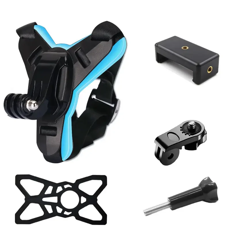 Factory Wholesale 5 in 1 Motorcycle Helmet Chin Strap Set Smart Phone Holder Mount For Gopro Action Camera Accessories
