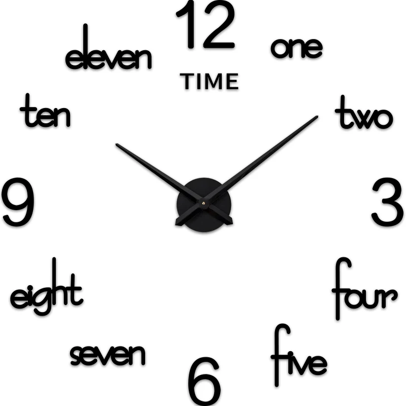 Modern Wall Clock Sticker Fashion Watches 3D Large Sticker Modern Wall Clocks