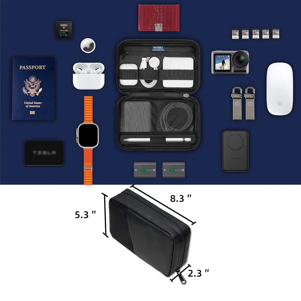 Electronics Organizer Travel Case Travel Tech Pouch Carrying Bag Electronics Accessories Case for Cord Organizer Hard Drives