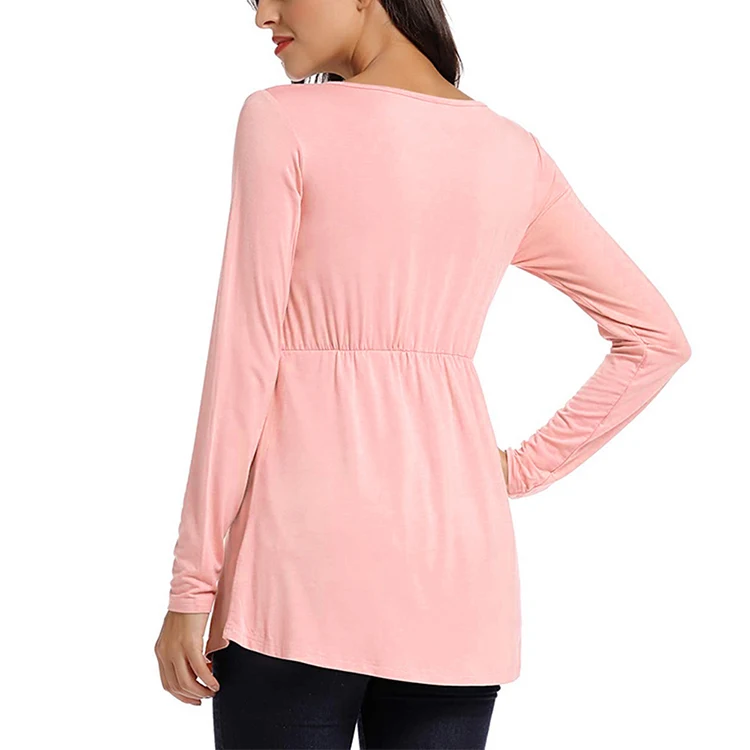 RTS Barbarian women casual v neck maternity breastfeeding tops pregnancy clothes long sleeve t shirt