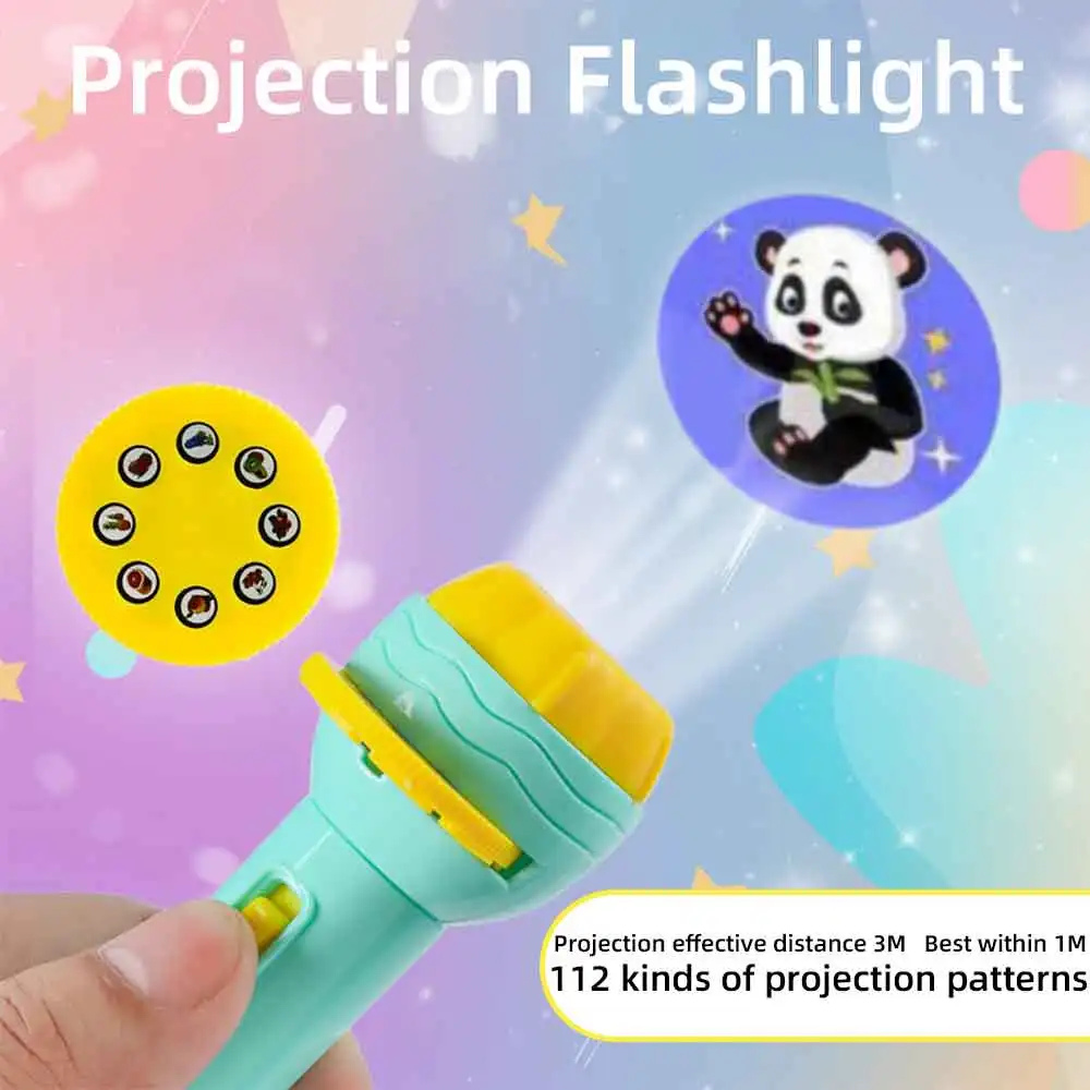Children projection flashlight early education enlightenment flashlight dinosaur fruit digital children toys