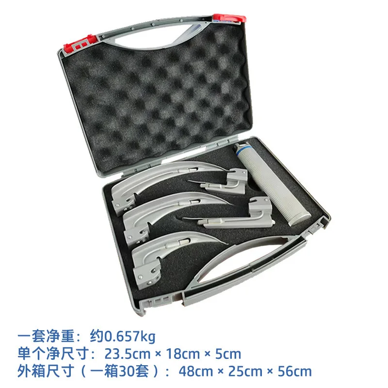 laryngoscope set Fiber Optic With battery Adult handle nd 4 Type Blade Surgical Instrument