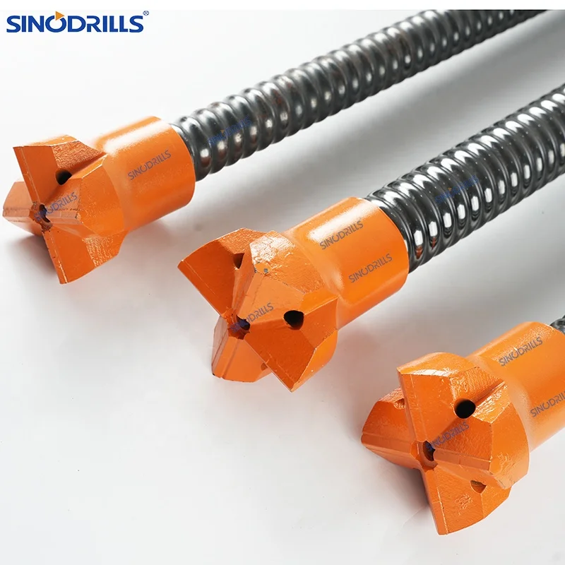 Sinodrills Self Drilling Anchor Bolt Hollow Grouting Rock Bolts Micropile Tunnel Grouting Anchor Rock Anchoring R51l R51n