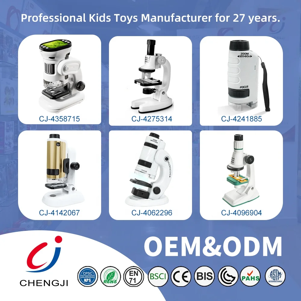 Chengji microscopios de juguete scientific experiments portable handheld kids pocket microscope toy insect