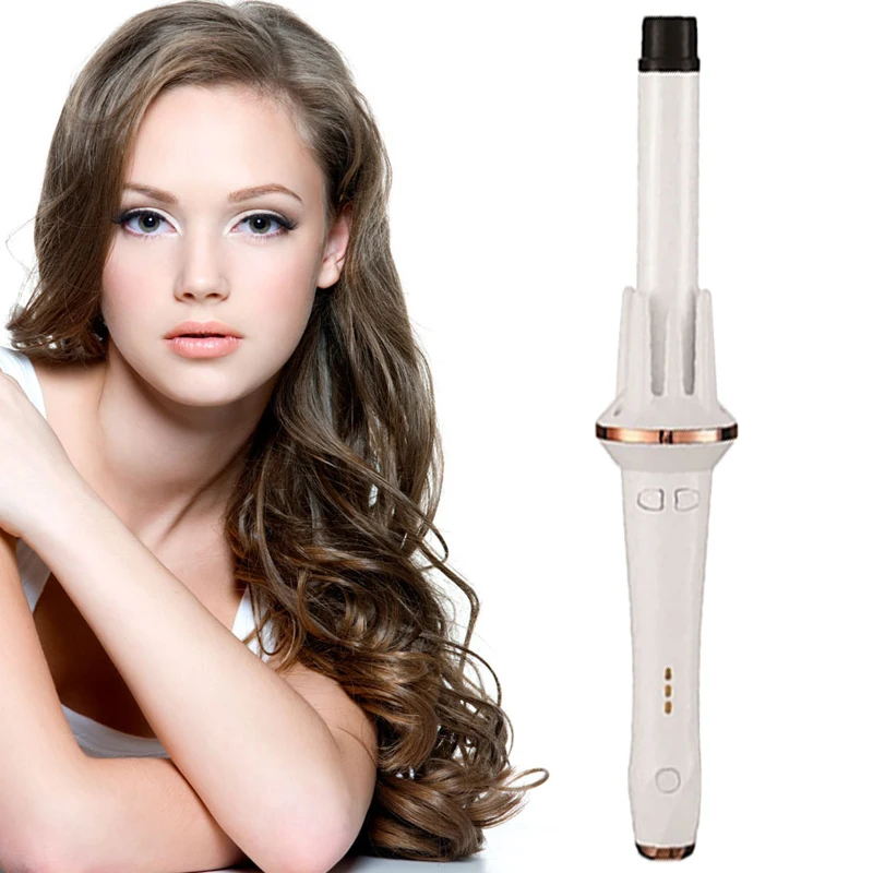 high professional round portable hair curler best quality ceramic curling label iron salon korean battery tool long handle use