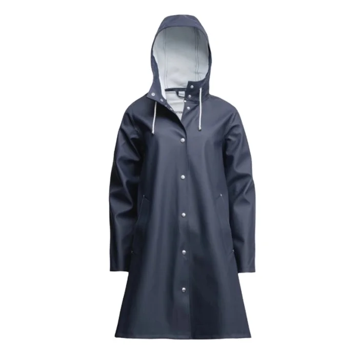 OEM ODM lightweight hooded PU jacket rain waterproof raincoat outdoor men lady women trench coat women