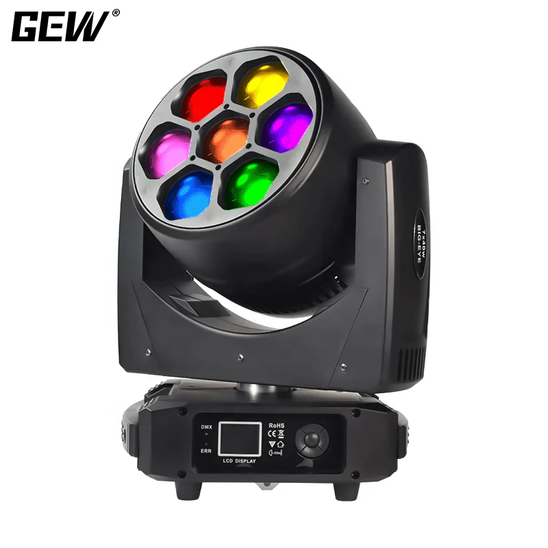 GEVV 7x40 Bee Eye 7*40w RGBW 4in1 DMX 512 7x40W LED Wash Zoom Moving Head Lights For DJ Disco Party