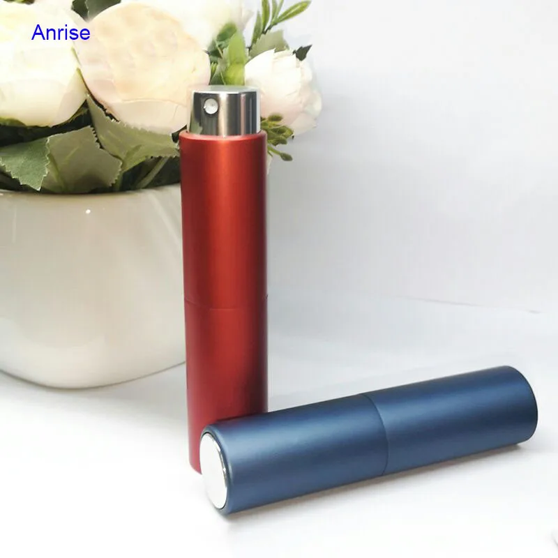 Ready To Ship 8ml Rotary Aluminum Metal Perfume Spray Atomizer Lipstick Tube Shape Filling Glass Perfume Bottle