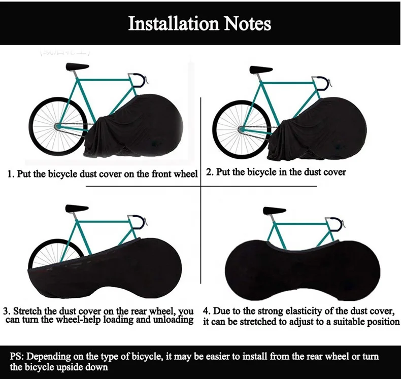 IRONDONKEY BMX Bicycle Dust Cover Elastic Travel Car Tire Protection Cover with Nylon Wheel Cover Bag Dust Proof Mountain Bike