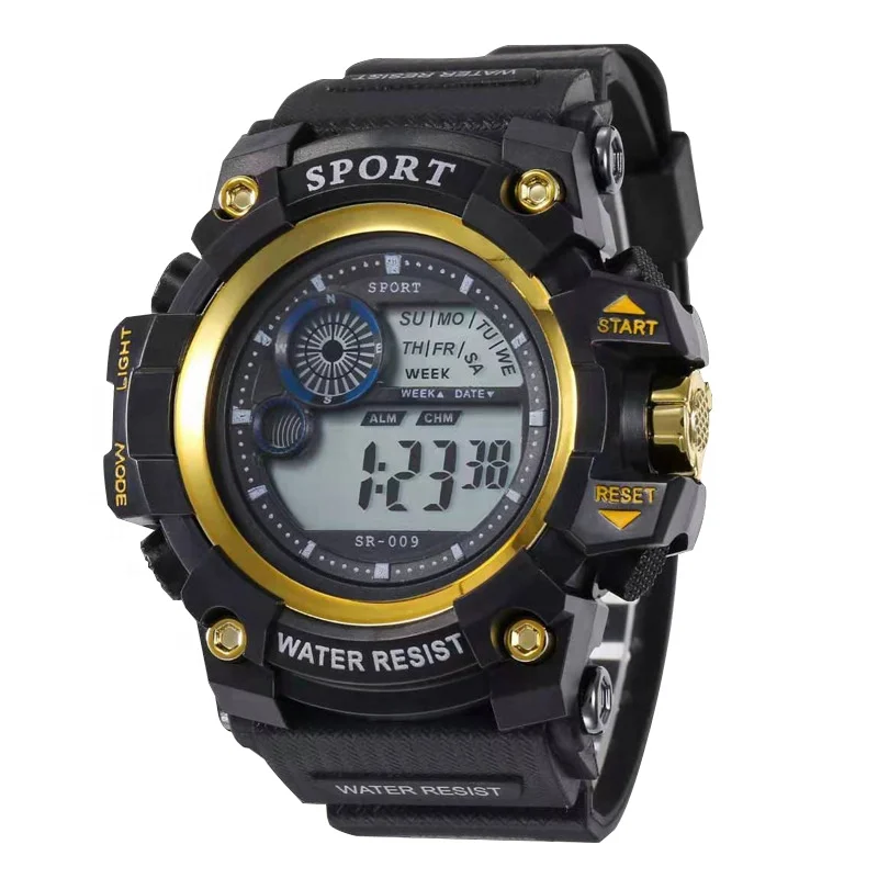 ABS Plastic Colorful Cheap OEM Digital Watches Outdoor Sports Fashion Multi Function Casual LED Digital Watch Men