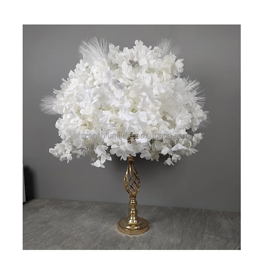Floral Arrangement Cherry Blossom Edelweiss Table Centerpiece Artificial Flowers For Wedding Decor