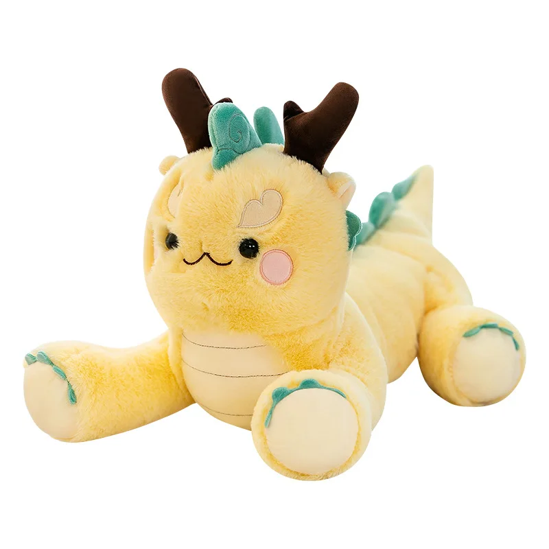 cpc 2023 hot sale Wholesale 80cm Yellow Chinese dragon plush toy pillow Relieve fatigue Pillow