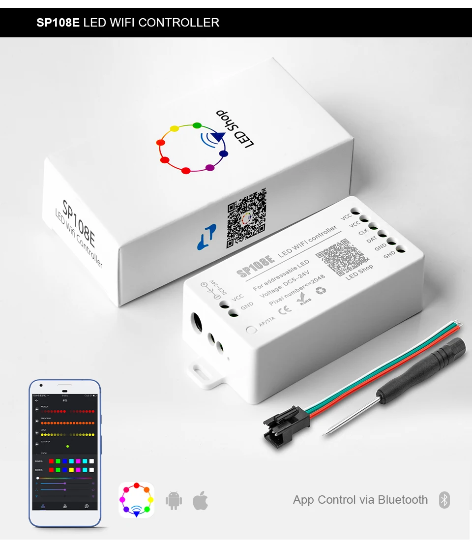 support app blue tooth controller   used for sp105e sp107e sp108e sp110e  led strips led lights