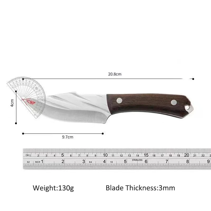 4 Inch cleaver Knife Forged Kitchen Knife Serbian Knife  with Wood Handle