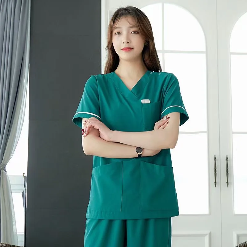 Custom Scrubs Uniforms Sets Light Color Plus Size Doctor Hospital Medical Elastic Waist Jogger Nursing Scrubs