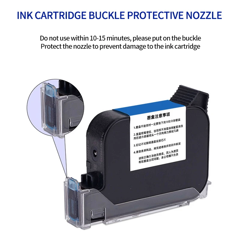 2024 MASIJET New Black 1/2 Inch 12.7mm Ink Cartridge TIJ Inkjet Printer Specific for Manufacturing Plants