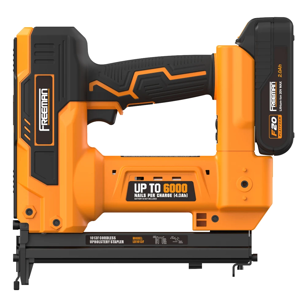 Freeman LD8016 21 Gauge 20V Lithium-Ion Battery Electric Cordless Upholstery Staple Gun for Wood