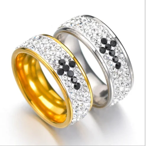Europe Classic Stainless Steel Letter Bible Rings Black Silver Rose Gold Band Jesus Cross Prayer Ring