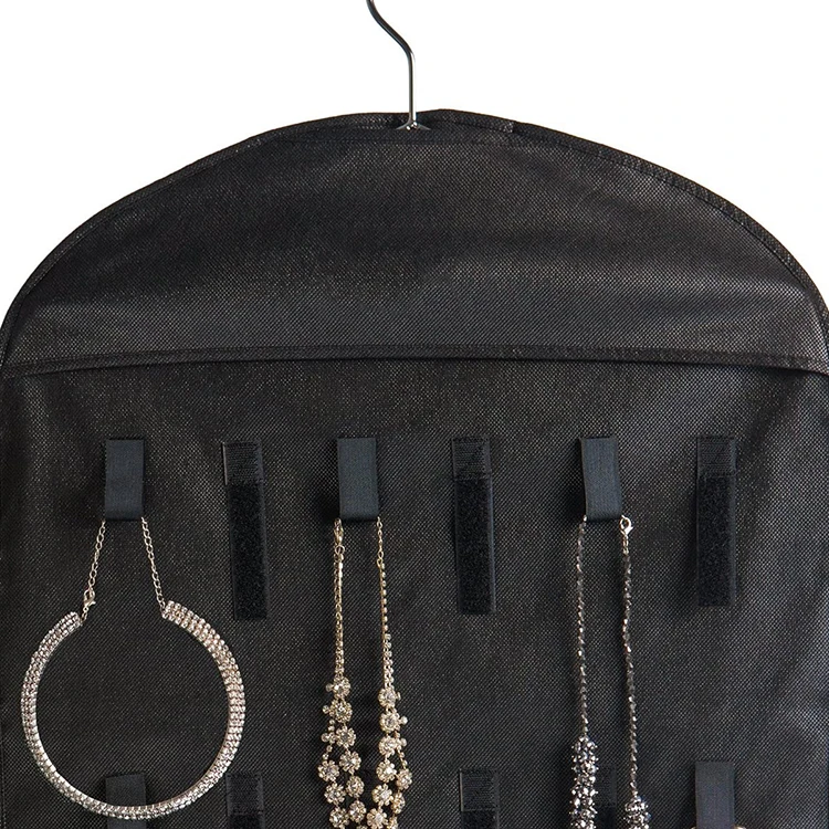 2023 Jewelry Hanging Non-Woven Organizer Holder 32 Pockets 18 Hook and Loops