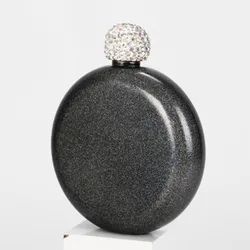 5 oz food grade creative round wine pot flagon portable stainless steel wine hip flask with shinny lid