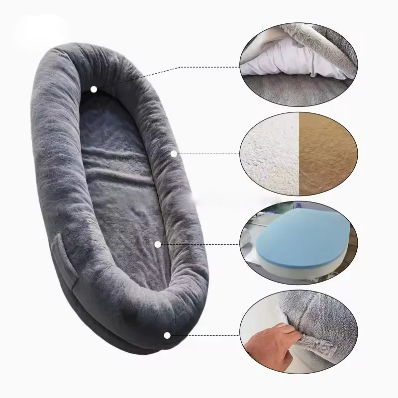 New Popular Large Size Human Dog Bed Indoo Ultra Large Giant Plush Dog Bed for People Adults