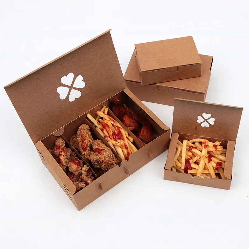 Take away fast food cardboard packaging paper boxes White Cardboard/Kraft Paper fried chicken box