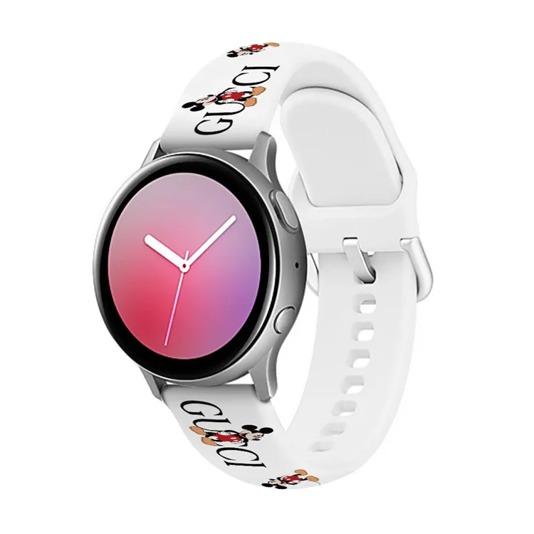 Ремешок 20 мм для наручных часов samsung galaxy watch 42 мм, мультяшный Браслет для samsung active 2 40 мм/44 мм