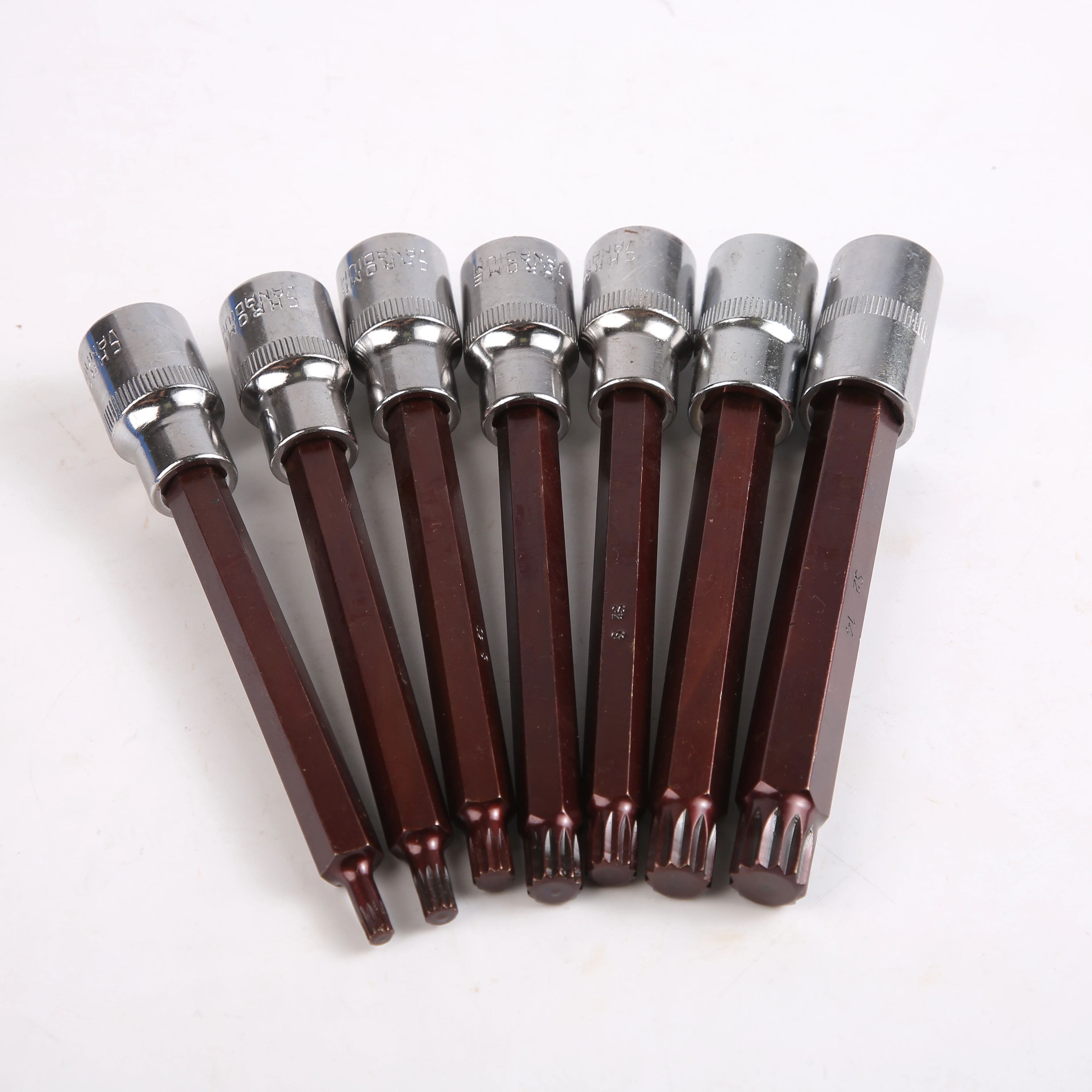 Top quality industrial class S2 material 26pcs 55MM to 200MM bit socket set with bright color