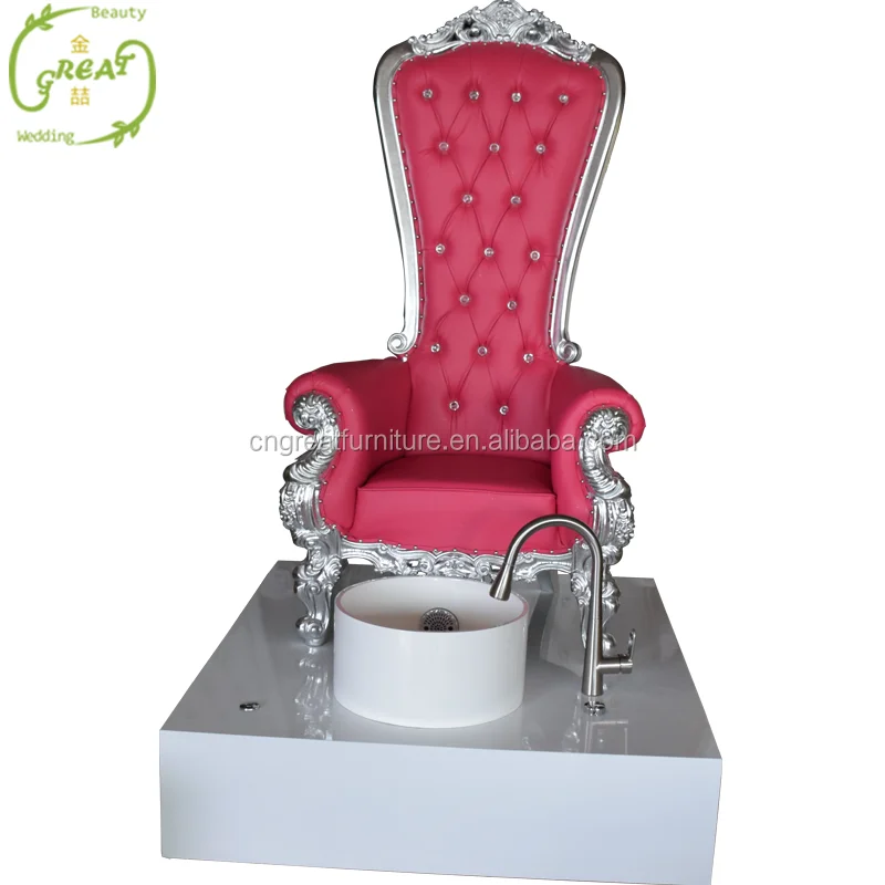 Antique salon pedicure spa chair luxury white high back throne pedicure chair