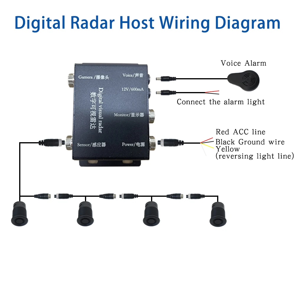12~24V Parking Sensors Automotive Reversing Radar System Buzzer Vehicle Detection