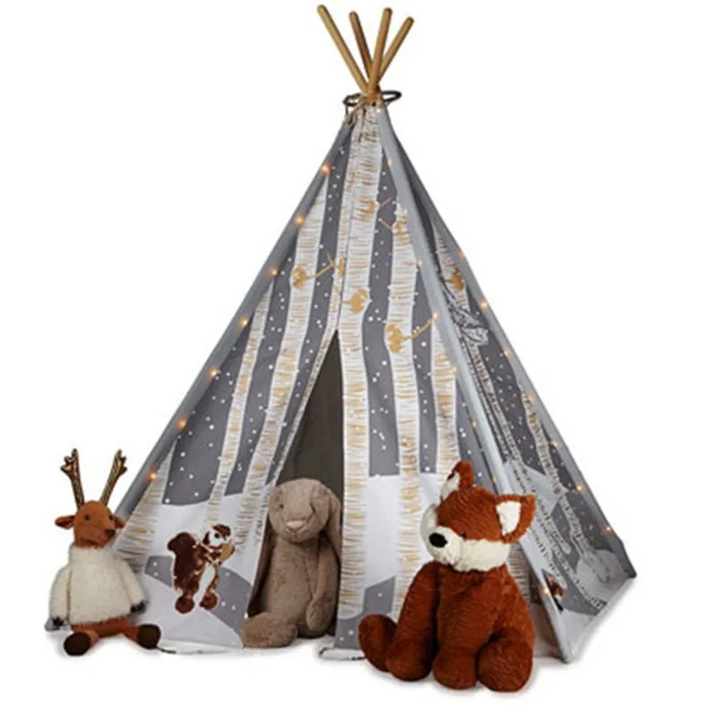 kids play teepee tent eco-friendly cotton canvas tent