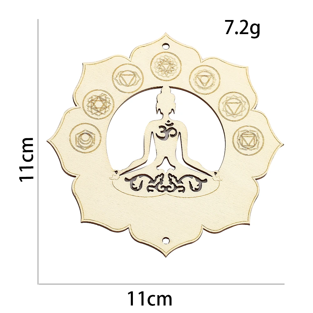 Wholesale Wooden lotus Charm Meditation YOGA Chakra decoration board Cup Tray desktop hanging wall spiritual healing
