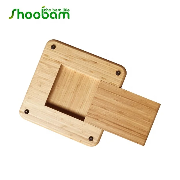 Bamboo Cheese Board & Charcuterie Platter with a Hidden Drawer for Cutlery Set