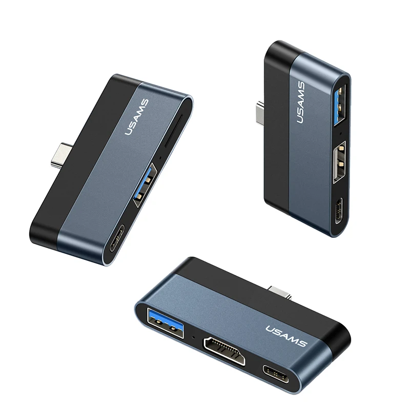 Usams Hot Sale US-SJ492 Type-C Mini HUB 3 In 1 USB+Type-C All One For PC Computer